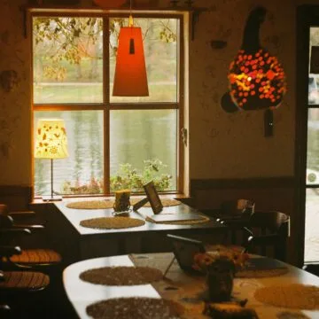 inside of a traditional restaurant in Vilnius, Lithuania